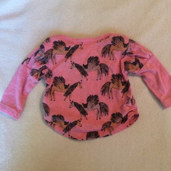 Little Wings Unicorns Long Sleeve Top Flying Unicorns Pink Size 3 Months - Picture 3 of 7